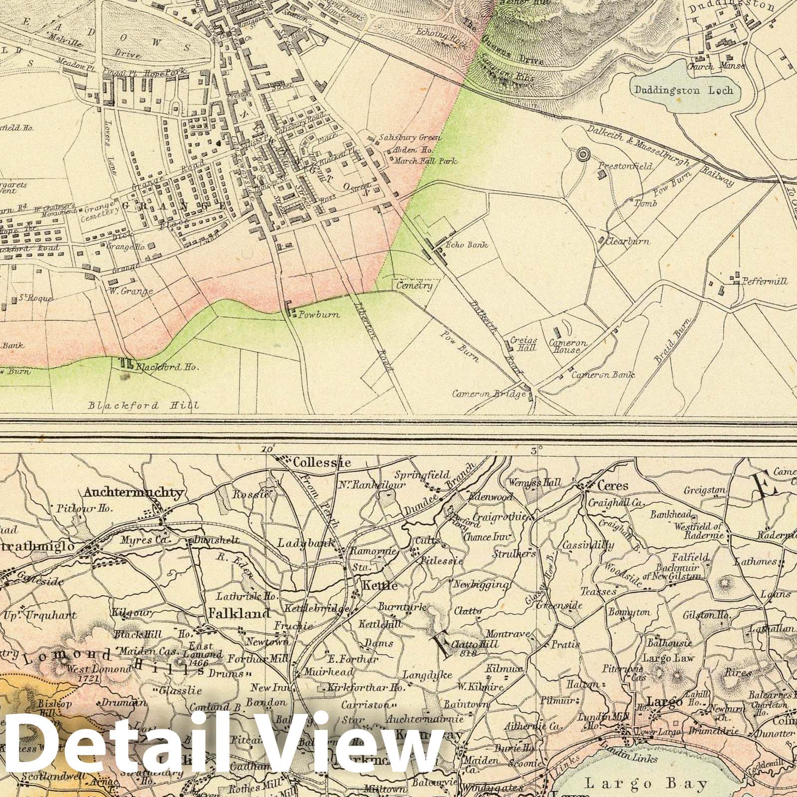 Ports and Harbours on the East Coast of Scotland, 1872 - Historical Map Print