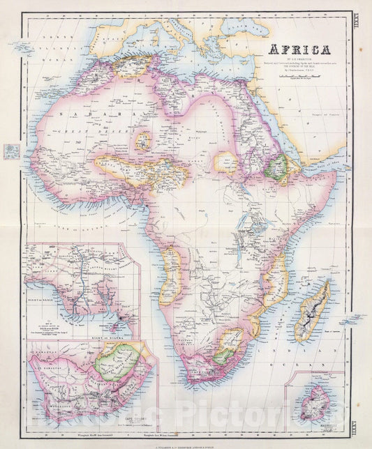 Historic Map : 1872 Africa : Vintage Wall Art