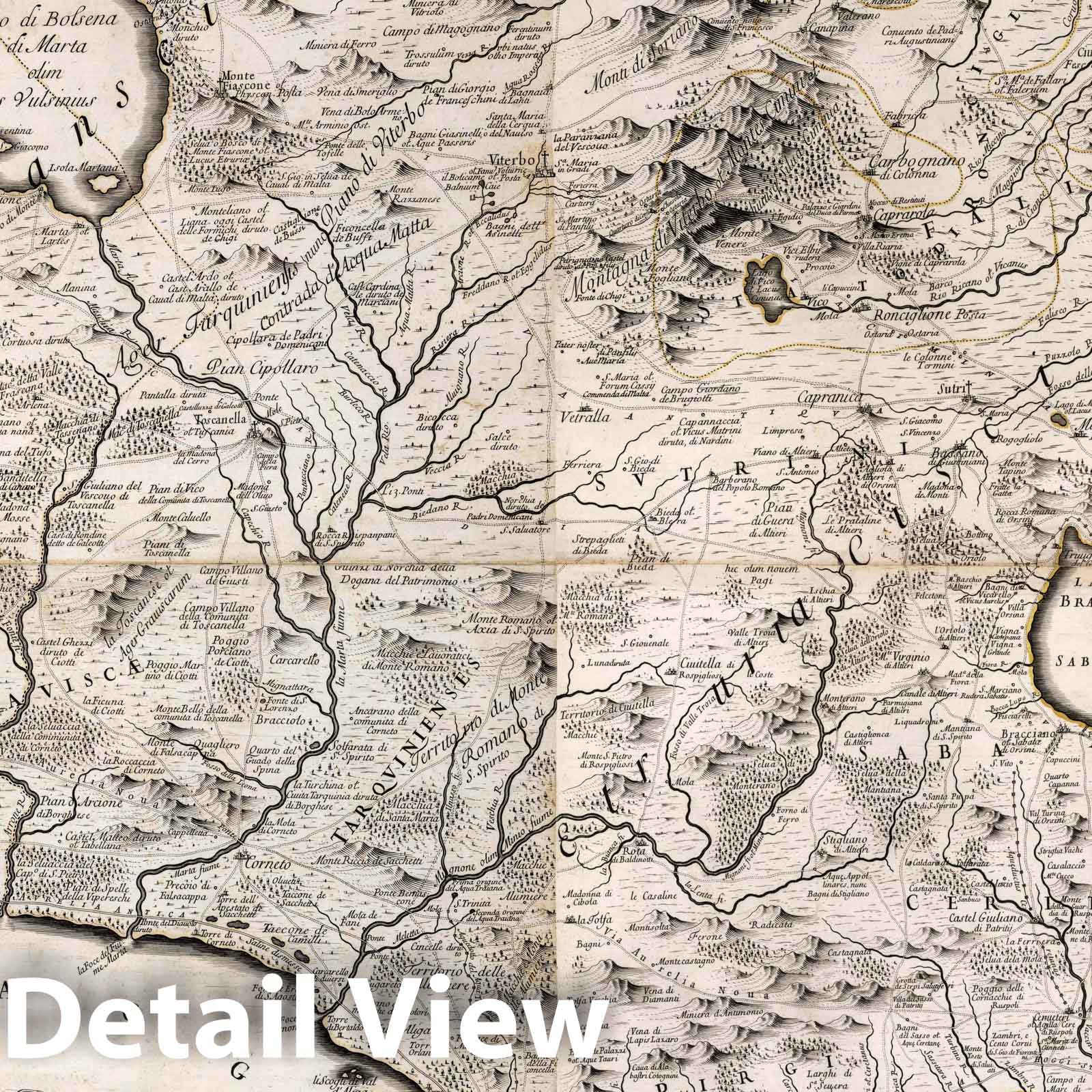 Patrimonio di San Pietro and Tuscia Suburbicaria - Road Map, 1696