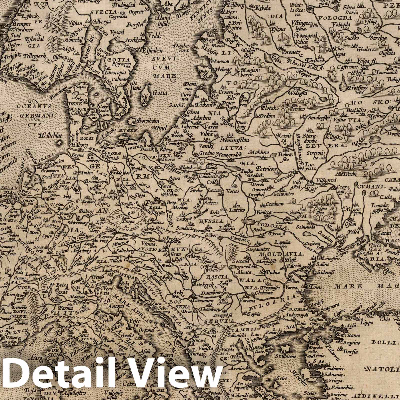 Historic Map : 1570 (5) Europae. - Vintage Wall Art