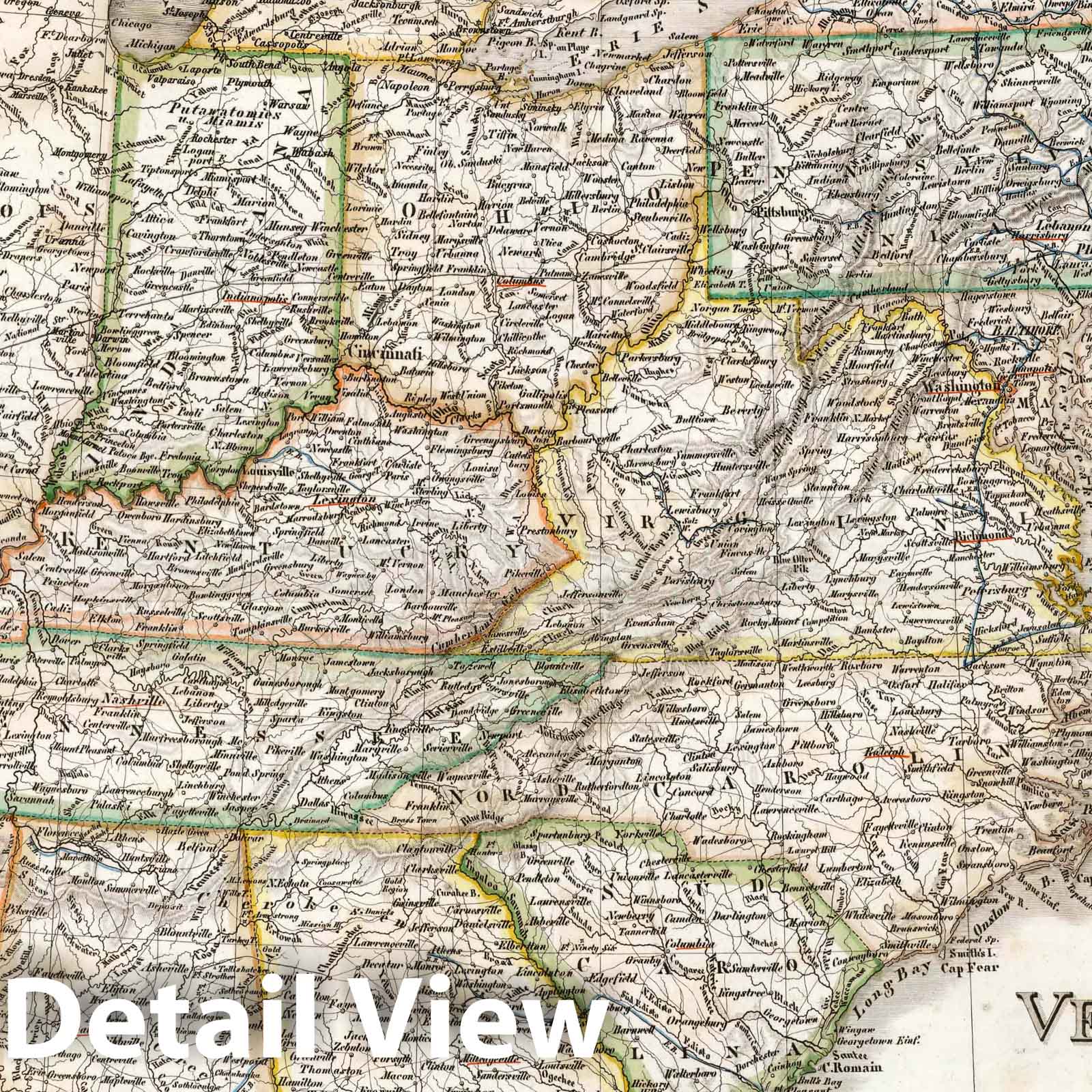 Eastern United States, 1841 - Historical Map Print