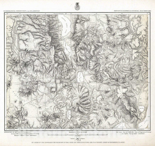 Historic Map : National Atlas - 1880 38D. Parts Of N.E. California & N.W. Nevada. - Vintage Wall Art