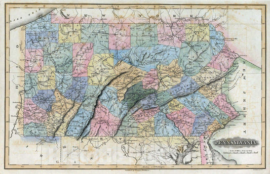 Historic Map : 1823 Pennsylvania. - Vintage Wall Art