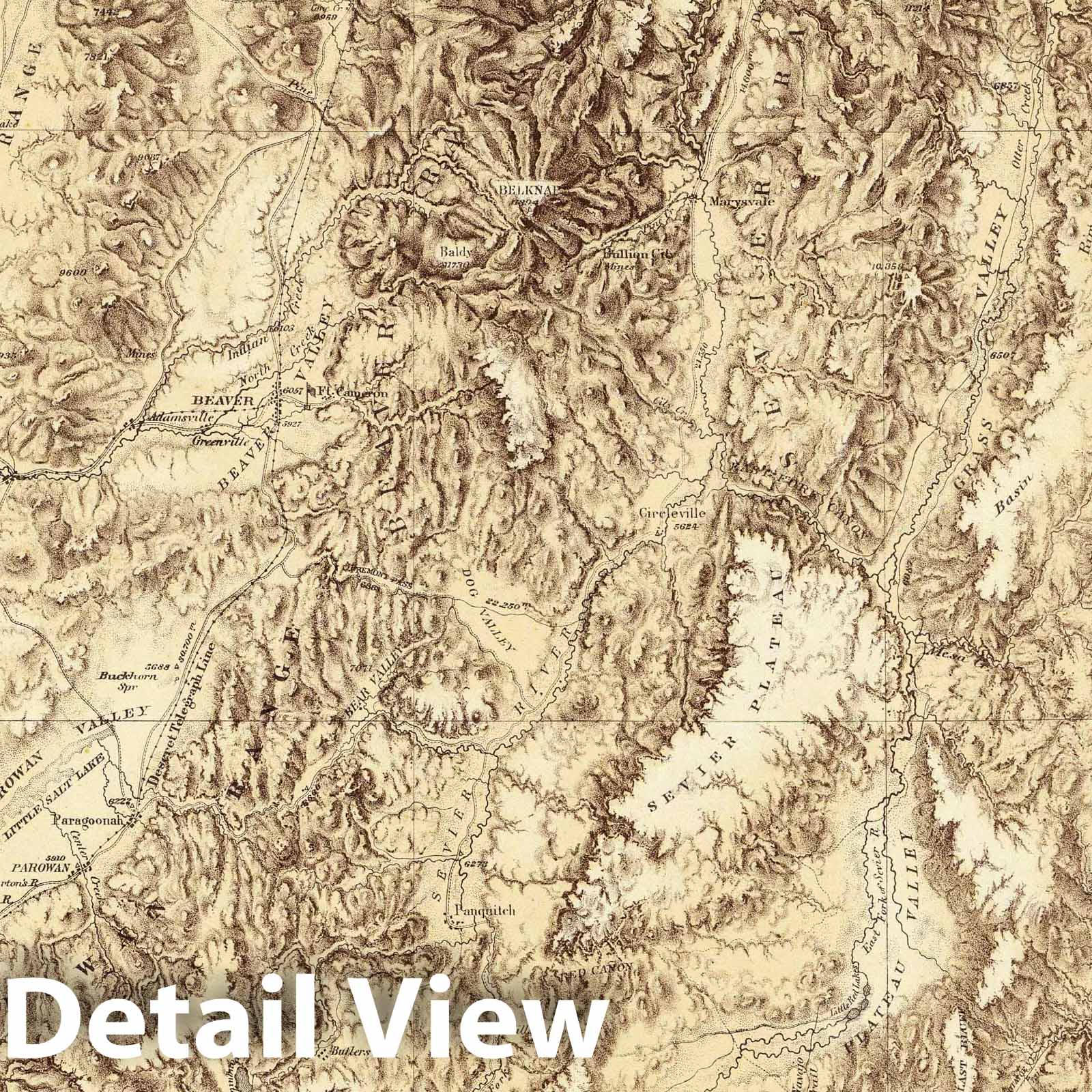 Wheeler Survey: Southwestern Utah - Plate No. 59, 1873 - Historical Map Print