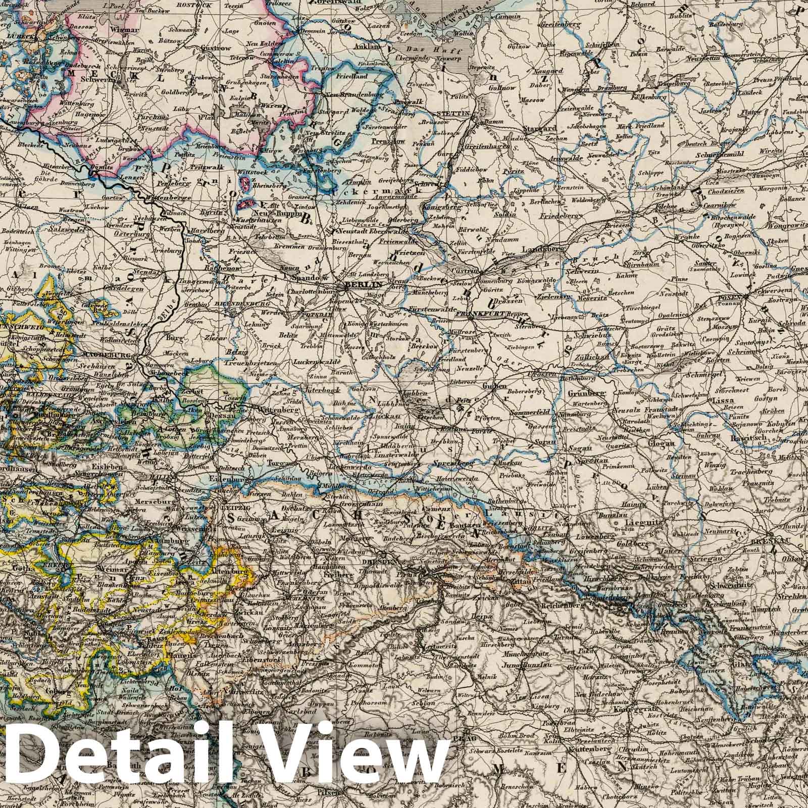 Prussian State and the German Empire, 1875 - Historical Map Print
