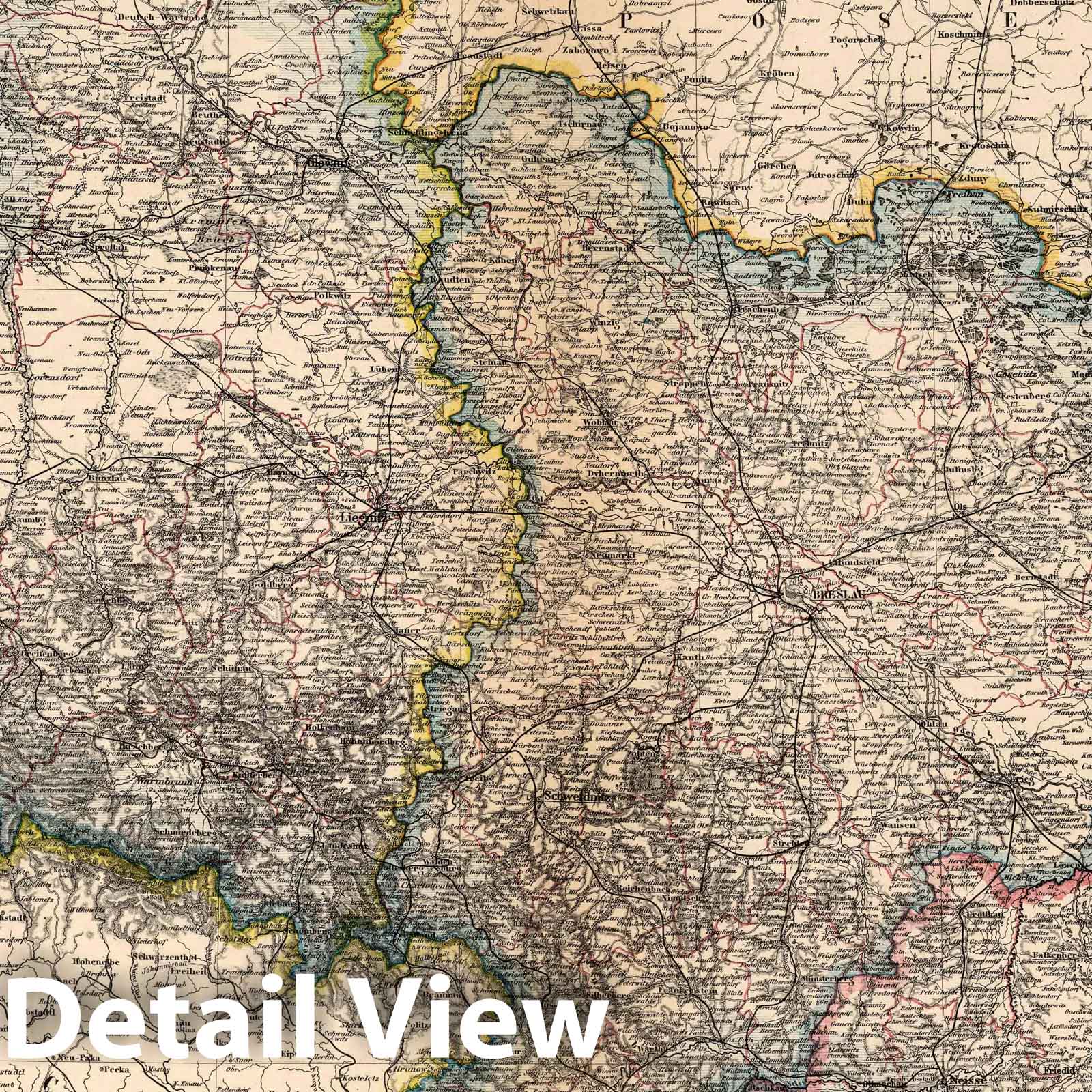 Silesia, 1886 - Historical Map Print