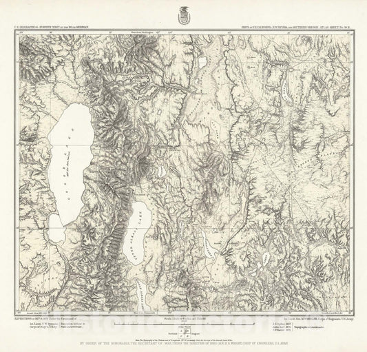 Historic Map - National Atlas - 1882 38B. Parts Of N.E. California, N.W. Nevada And Southern Oregon. - Vintage Wall Art