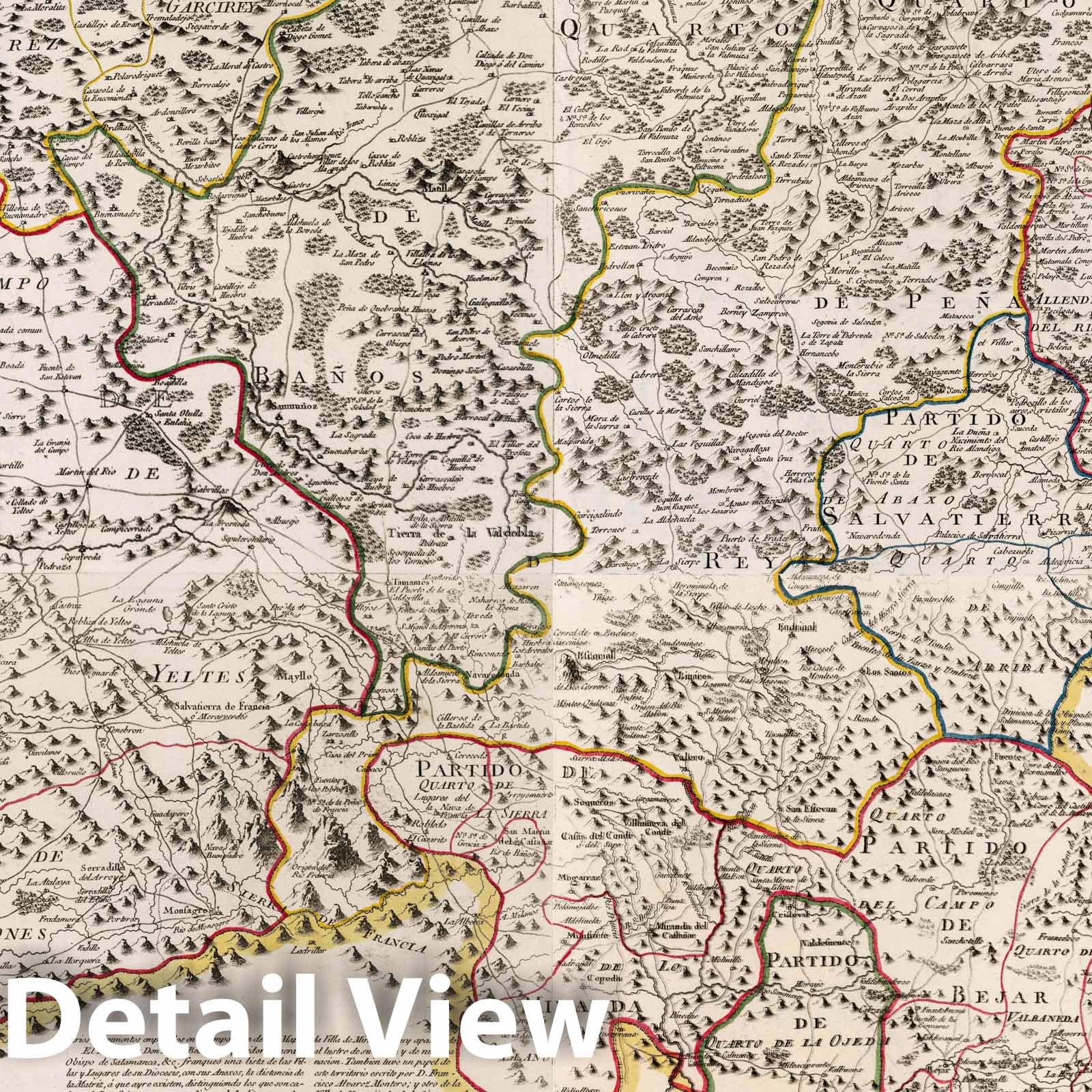 Salamanca Province - Road Map, 1783 - Historical Map Print