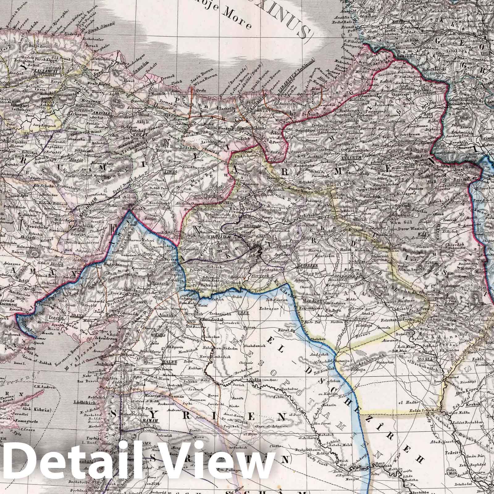Turkey in Asia, the Caucasus, and West Persia, 1875 - Historical Map Print