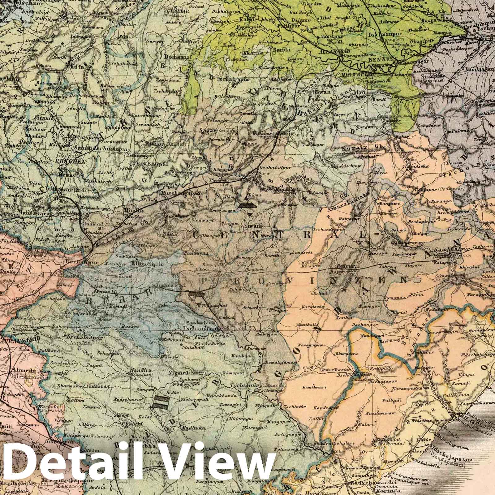 India, Sri Lanka, and Bangladesh 1886 Historical Map Print
