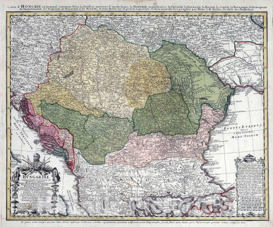 Historic Map : Hungary, 1752 Hungariae. , Vintage Wall Art