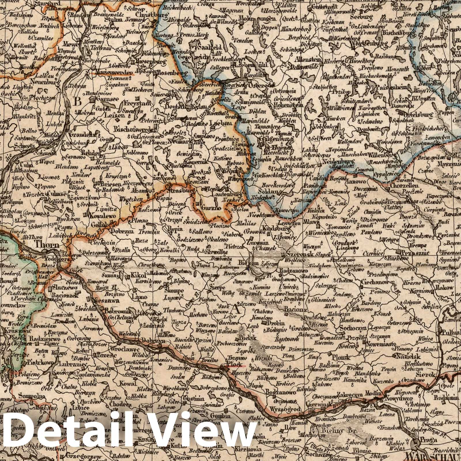 Poland, East Prussia, West Prussia, and Posen, 1820 - Historical Map Print
