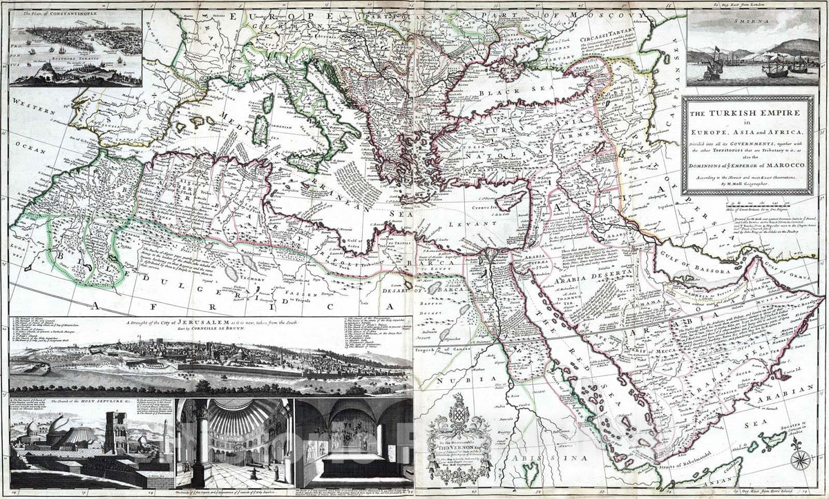 Historic Map : 1732 Turkish Empire - Vintage Wall Art