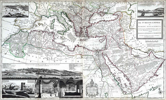 Historic Map : 1732 Turkish Empire - Vintage Wall Art