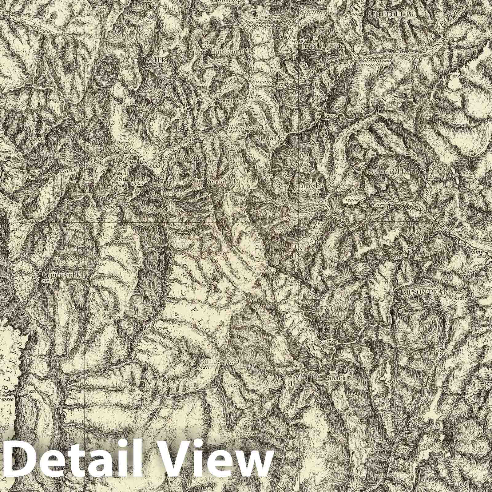 Wheeler Survey: Southwestern Colorado - Plate No. 61C, 1878 - Topographic Map Print
