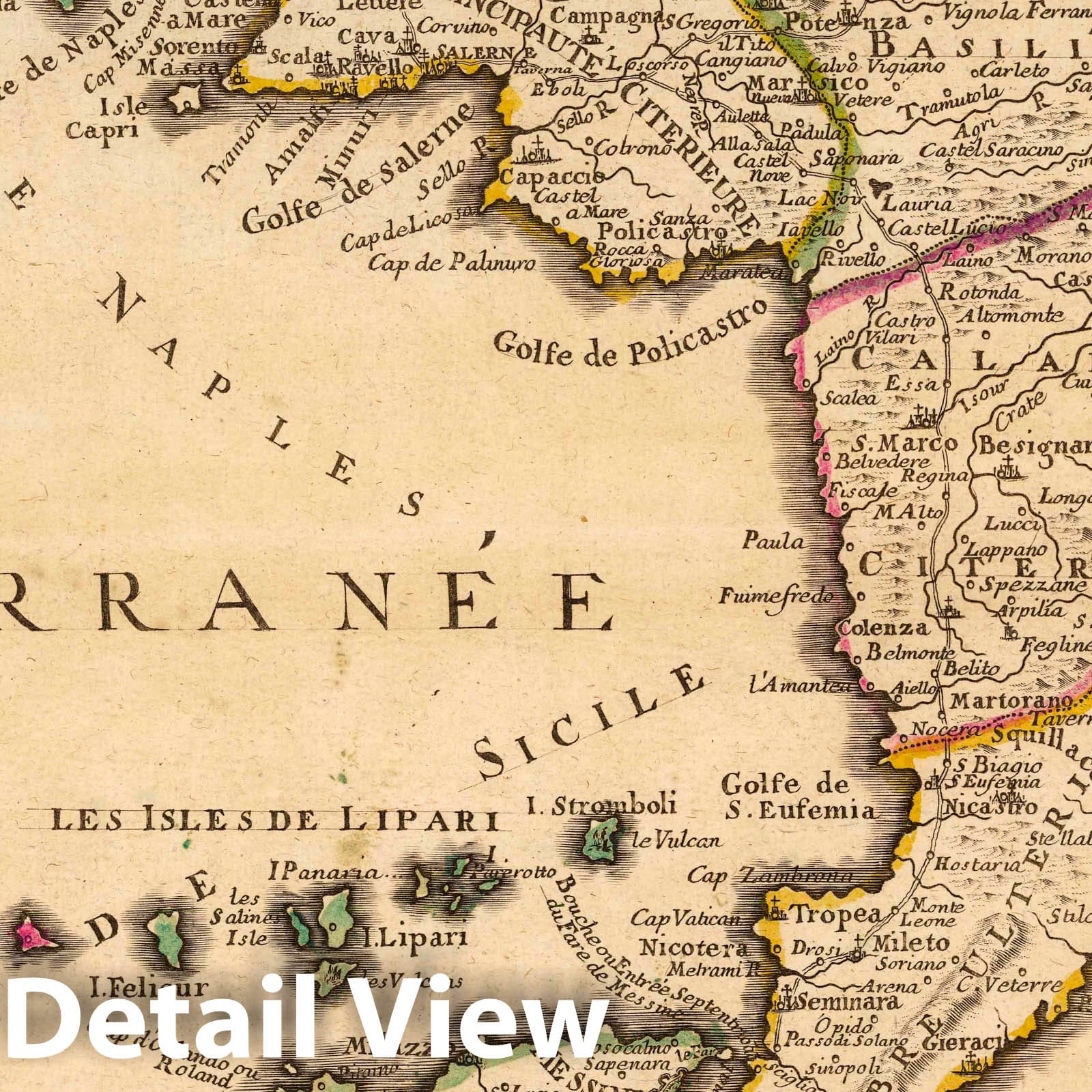 Naples and Sicily - River Map, 1738 - Historical Map Reproduction