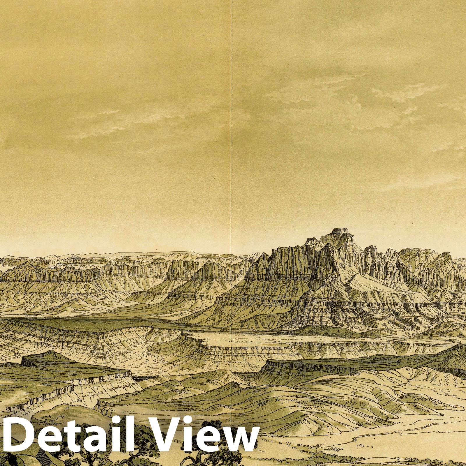 Grand Canyon Region - Geological Survey, 1882 - Historical Map Print