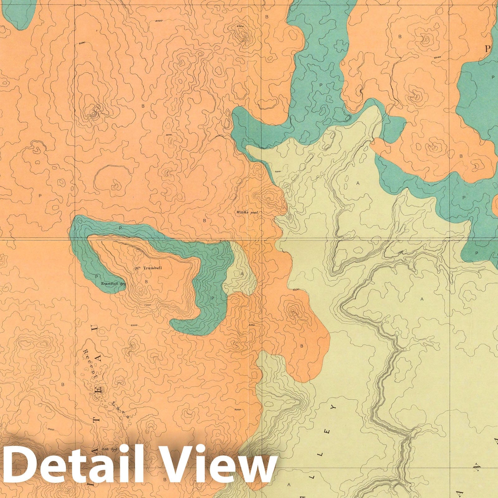Uinkaret Plateau Geologic Map, Grand Canyon Arizona 1882