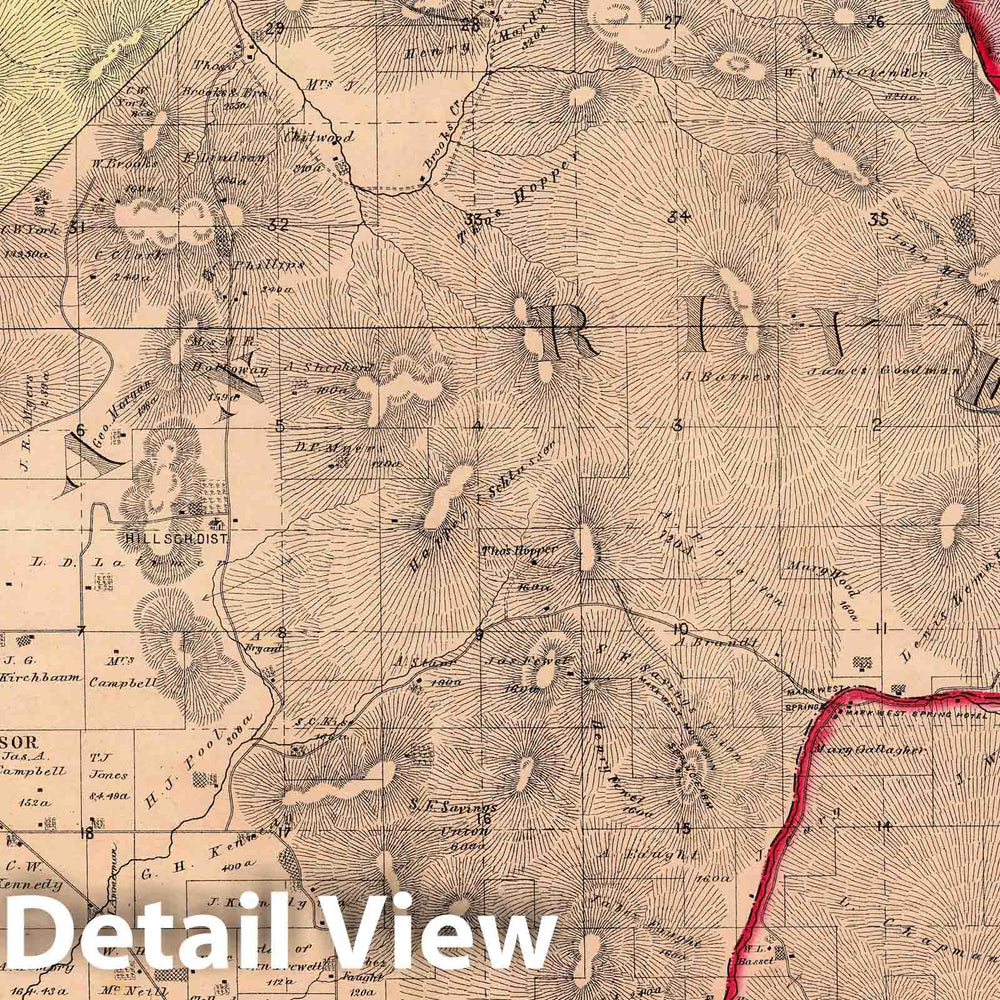 Historic Map : 1877 Mendocino, Russian River, Knights Valley, Santa Rosa Townships. - Vintage Wall Art