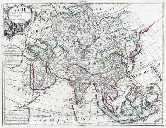 Historic Map : 1700 L'Asie. - Vintage Wall Art