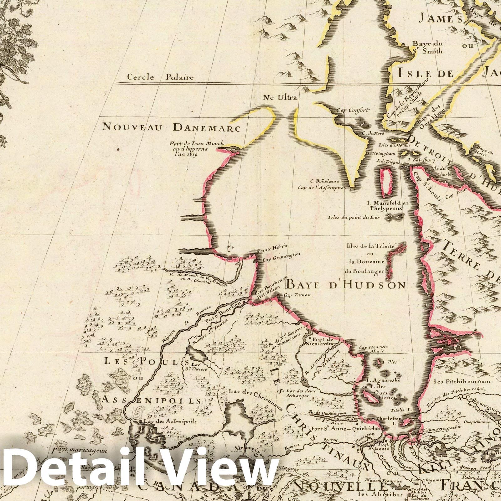 Canada and New France - Route Map, 1708 - Historical Map Reproduction