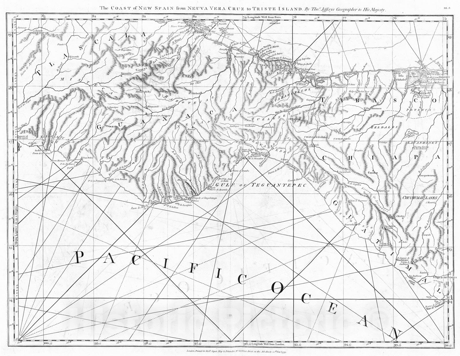 Historic Map : 1775 The Coast of New Spain from Neuva (i.e, Nueva) Vera Cruz to Triste Island. - Vintage Wall Art