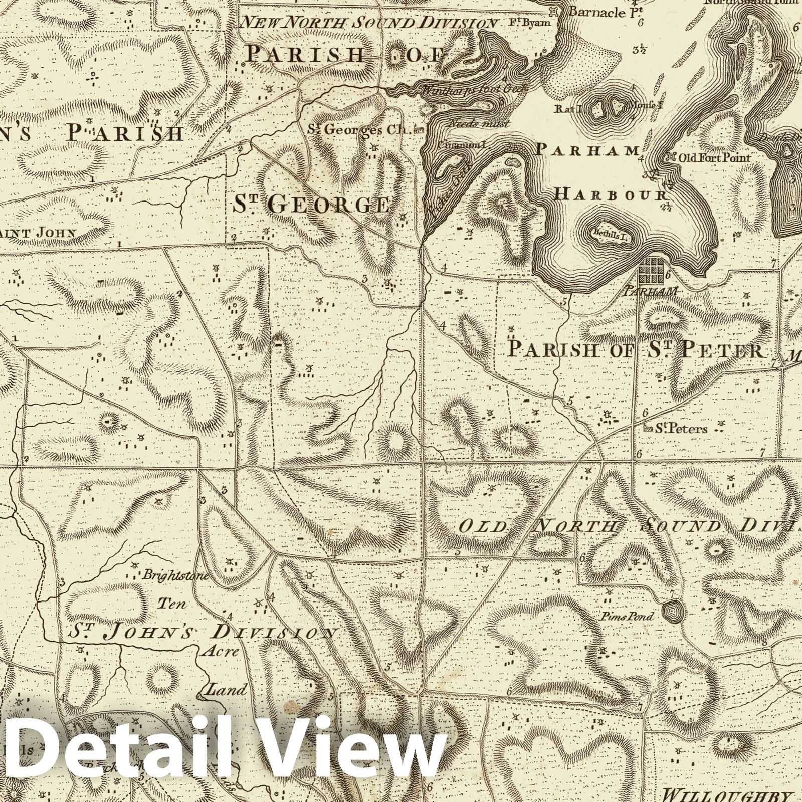 Antigua - Nautical Chart, 1775 - Historical Map Print
