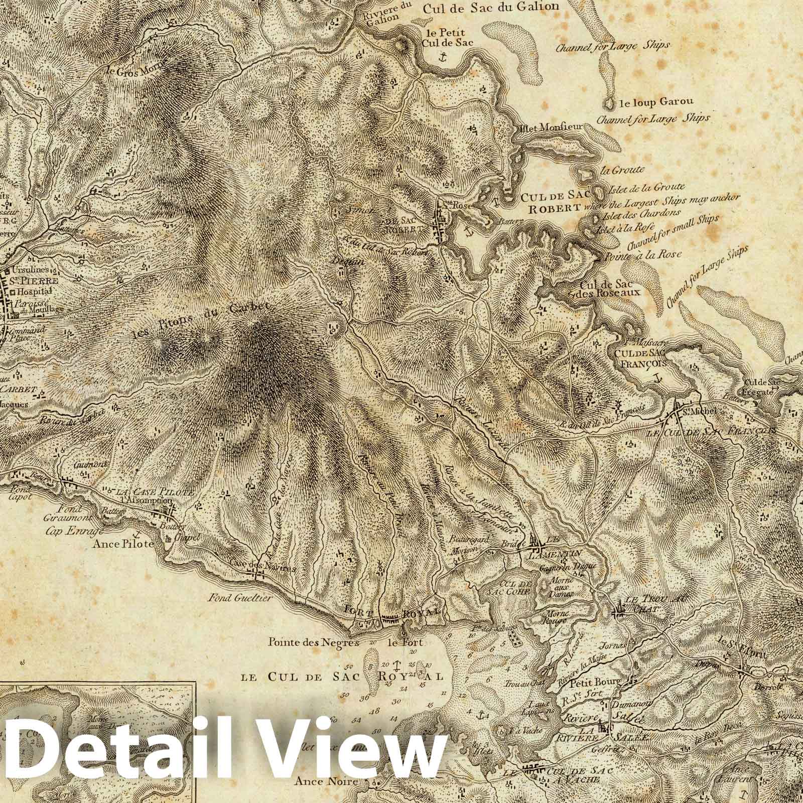 Martinique - Nautical Chart, 1775 - Historical Map Print