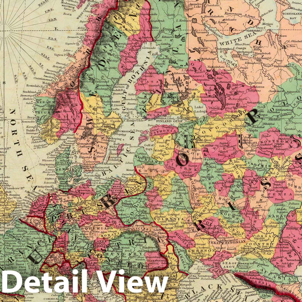Historic Wall Map : 1860 Europe. - Vintage Wall Art
