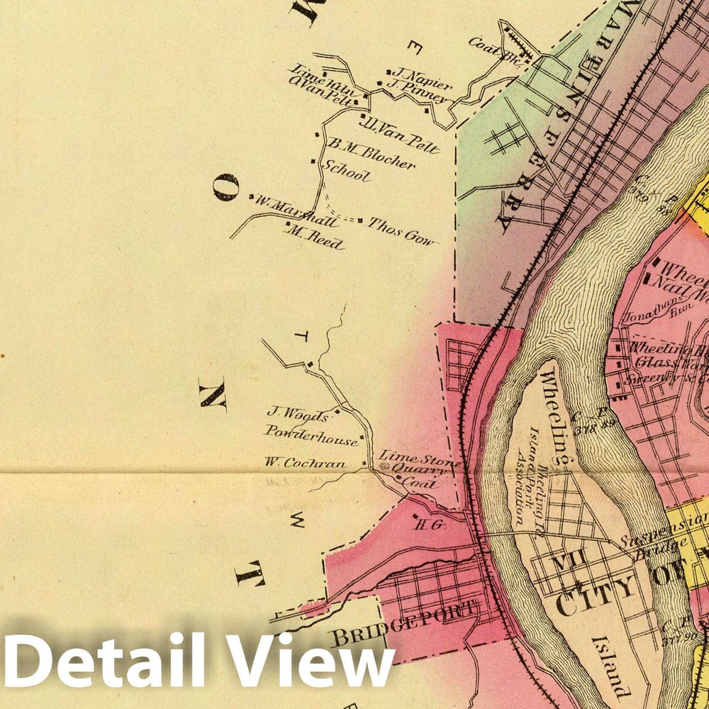 Historic Map : 1877 Upper Ohio River and Valley part VI, 81 to 97 miles below Pittsburgh, (with) Tiltonville, O, West Wheeling, O, Benwood, W. Va.