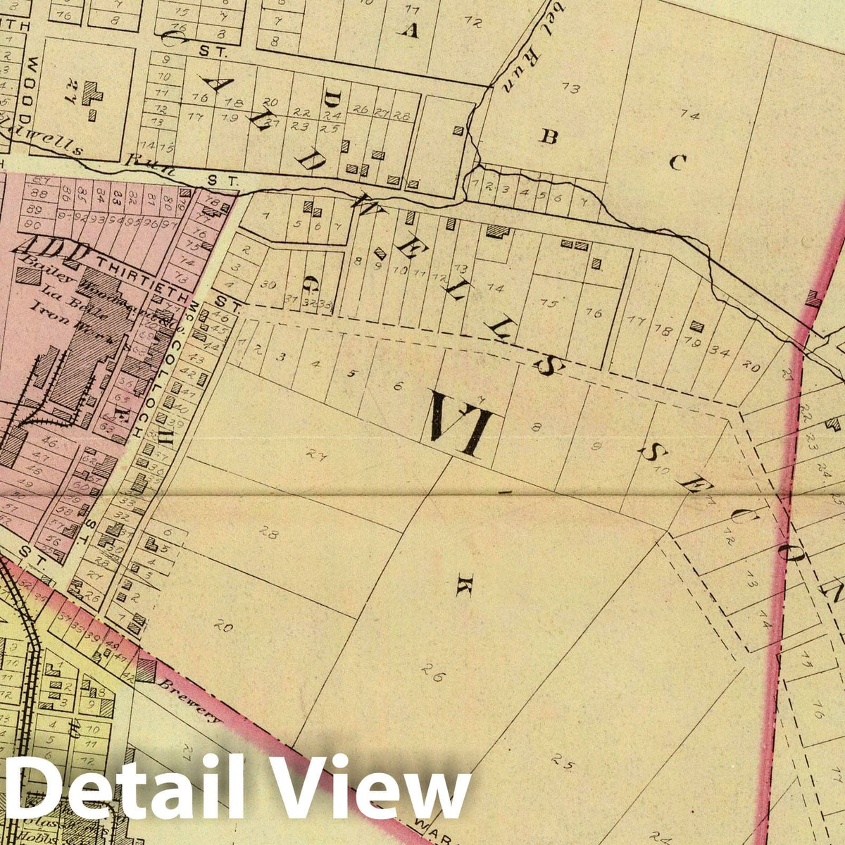 South Wheeling, Ohio County, West Virginia - River Map, 1877
