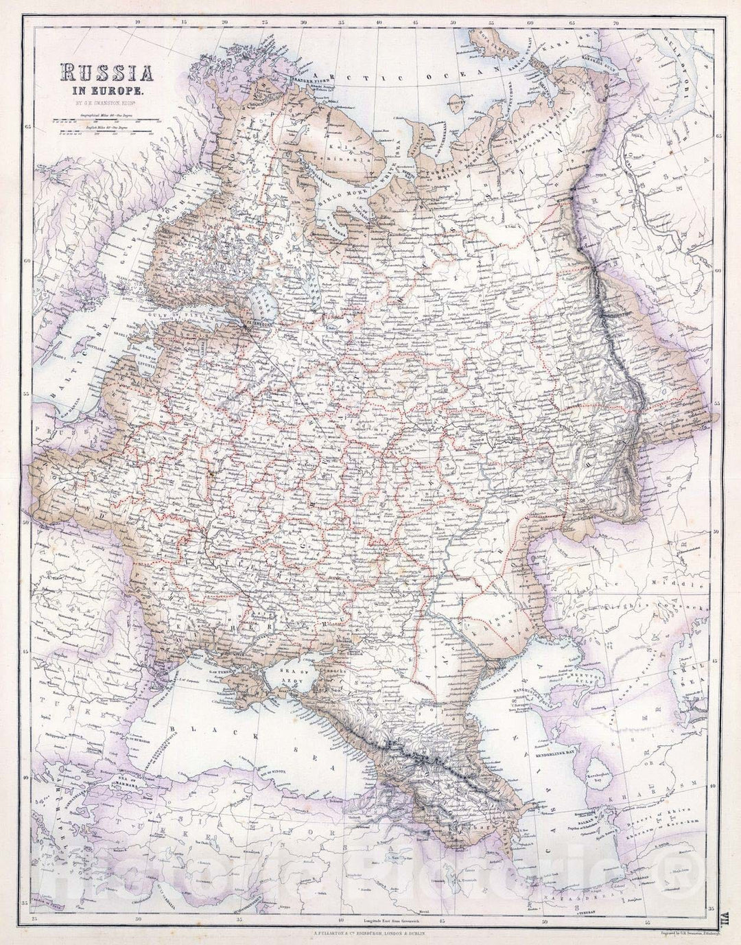 Historic Map : 1872 Russian In Europe. - Vintage Wall Art