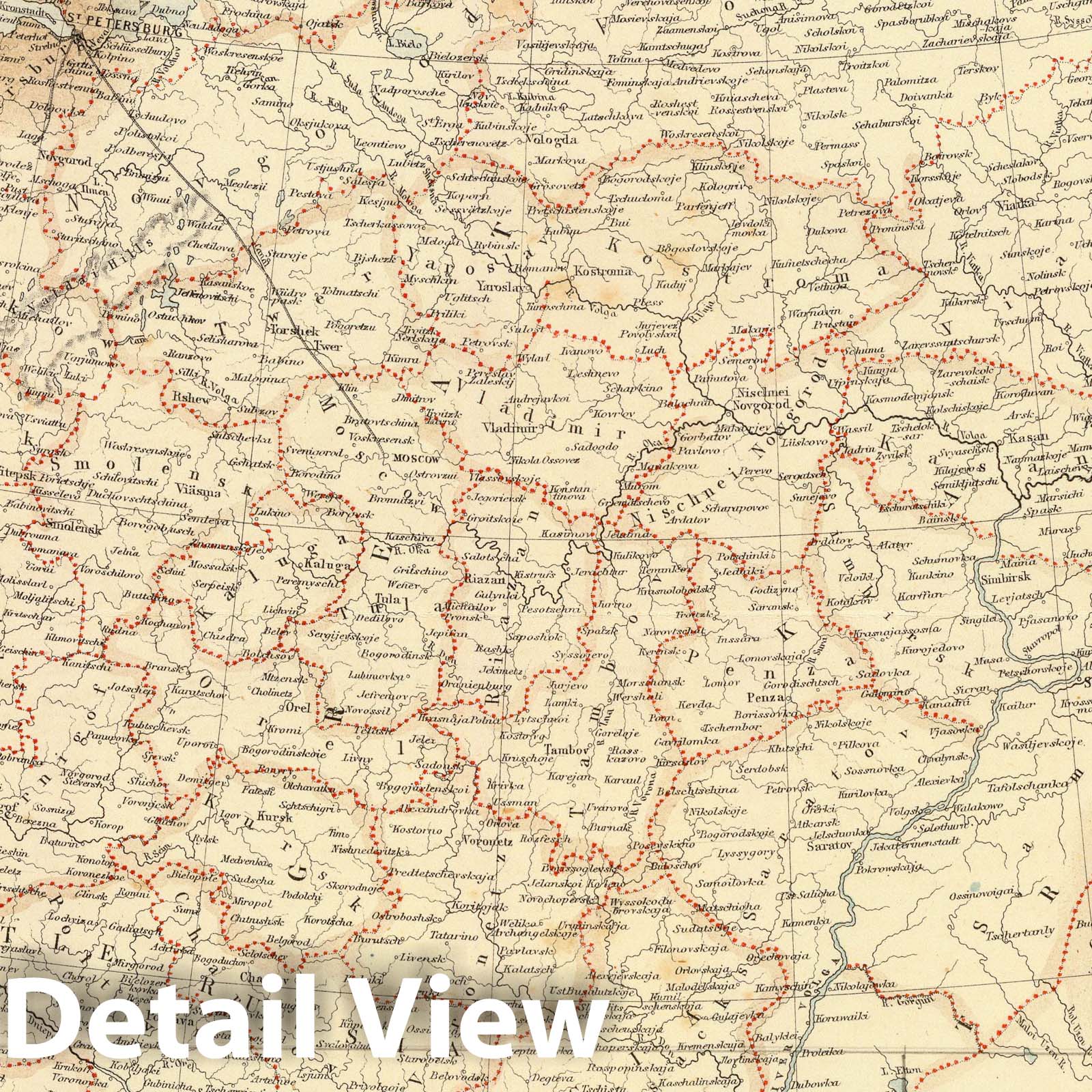 Russian In Europe, 1872 - Historical Map Print