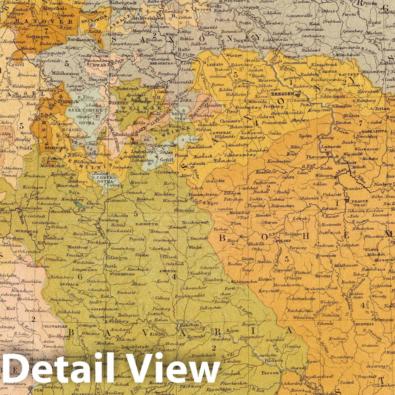 Historic Map : 1872 States of the Late Germanic Confederation. - Vintage Wall Art