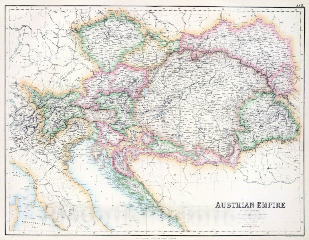 Historic Map : 1872 Austrian Empire. - Vintage Wall Art