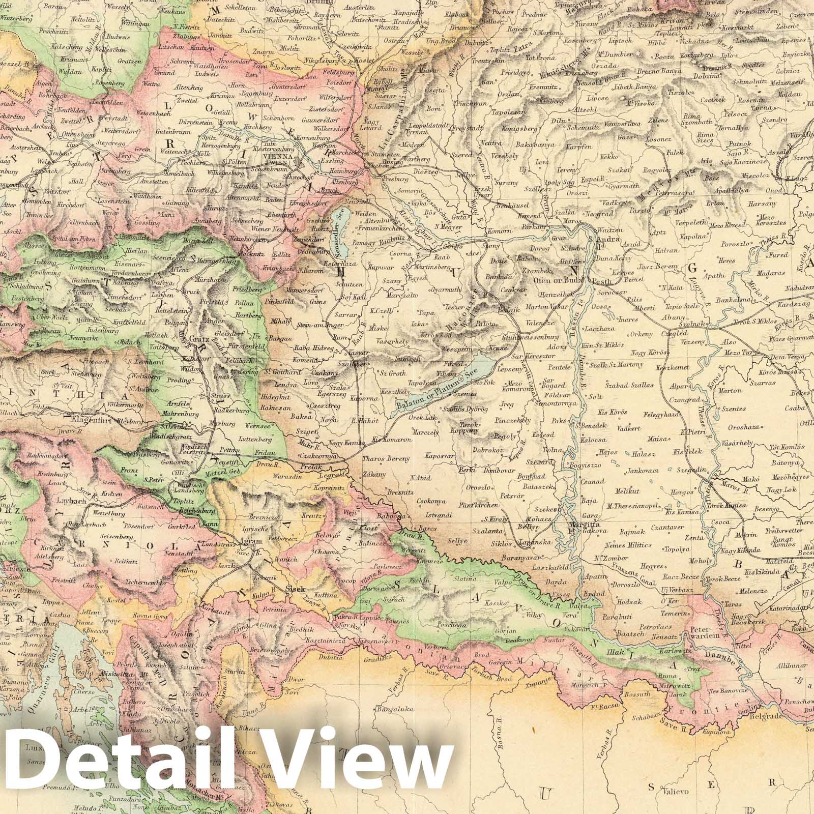 Austrian Empire, 1872 - Historical Map Print