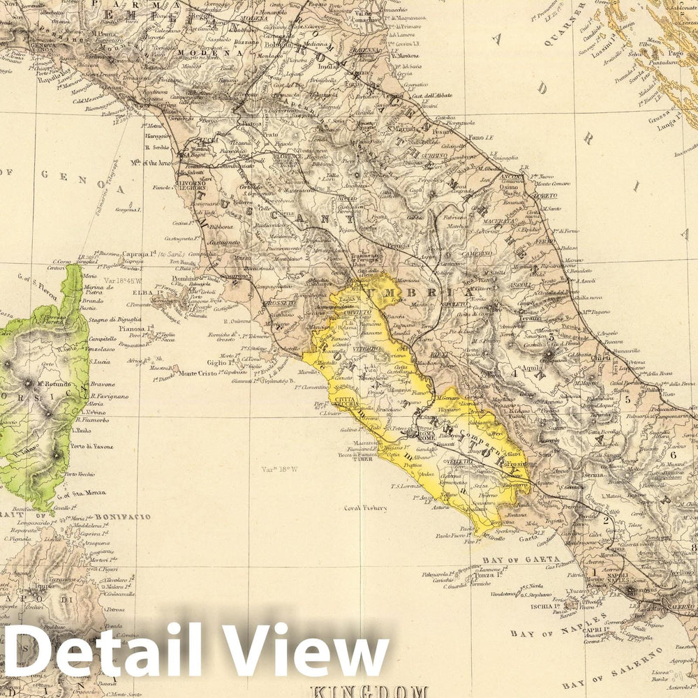 Historic Map : 1872 Kingdom of Italy. - Vintage Wall Art