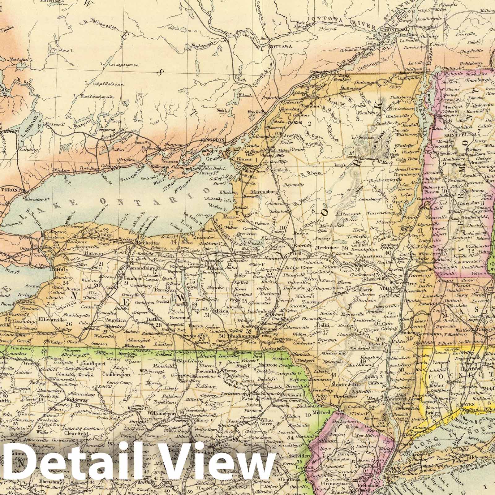 Northeastern United States Map 1872 - Historical Atlas Print by Swanston