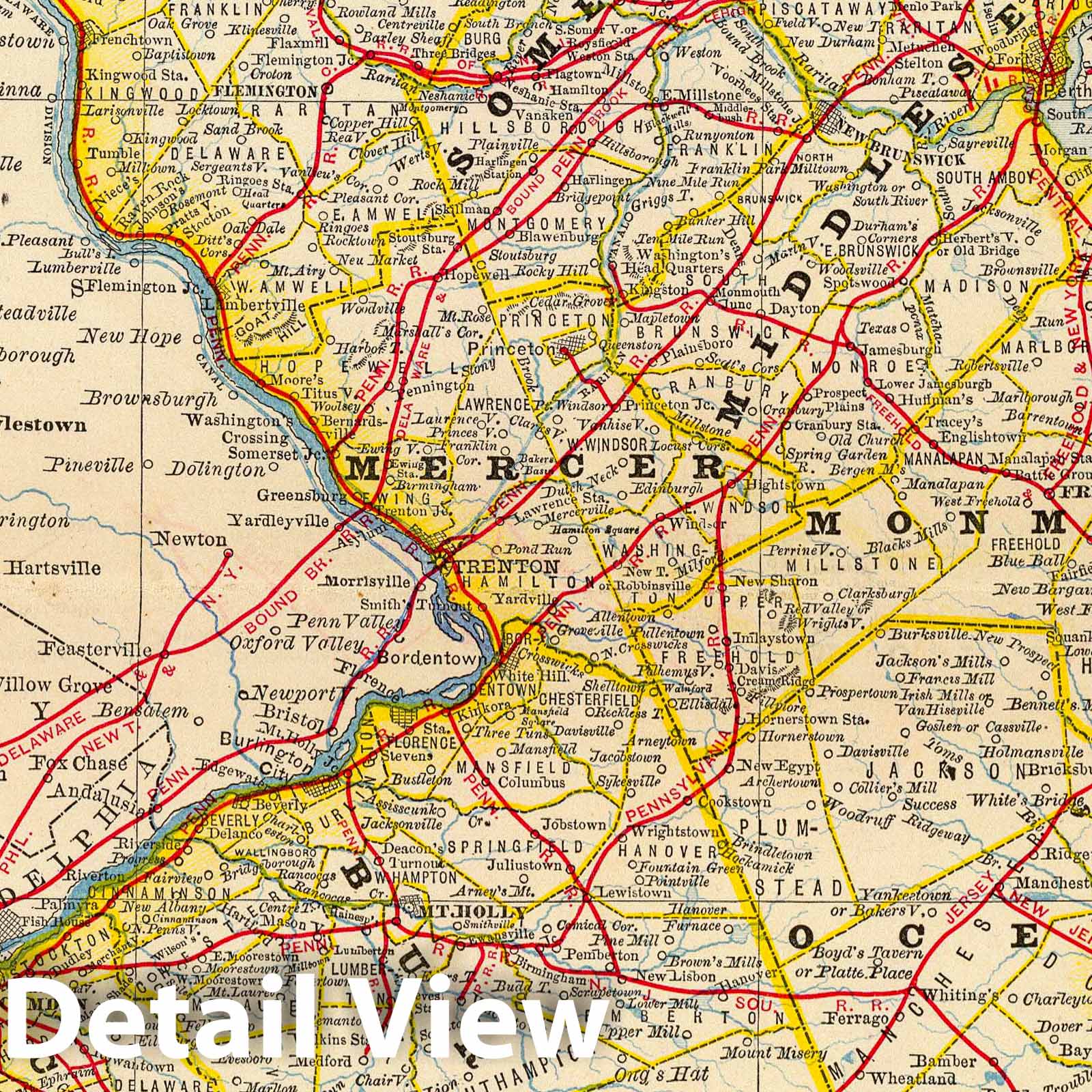 New Jersey - Railroad Map, 1879 - Rand McNally Business Atlas