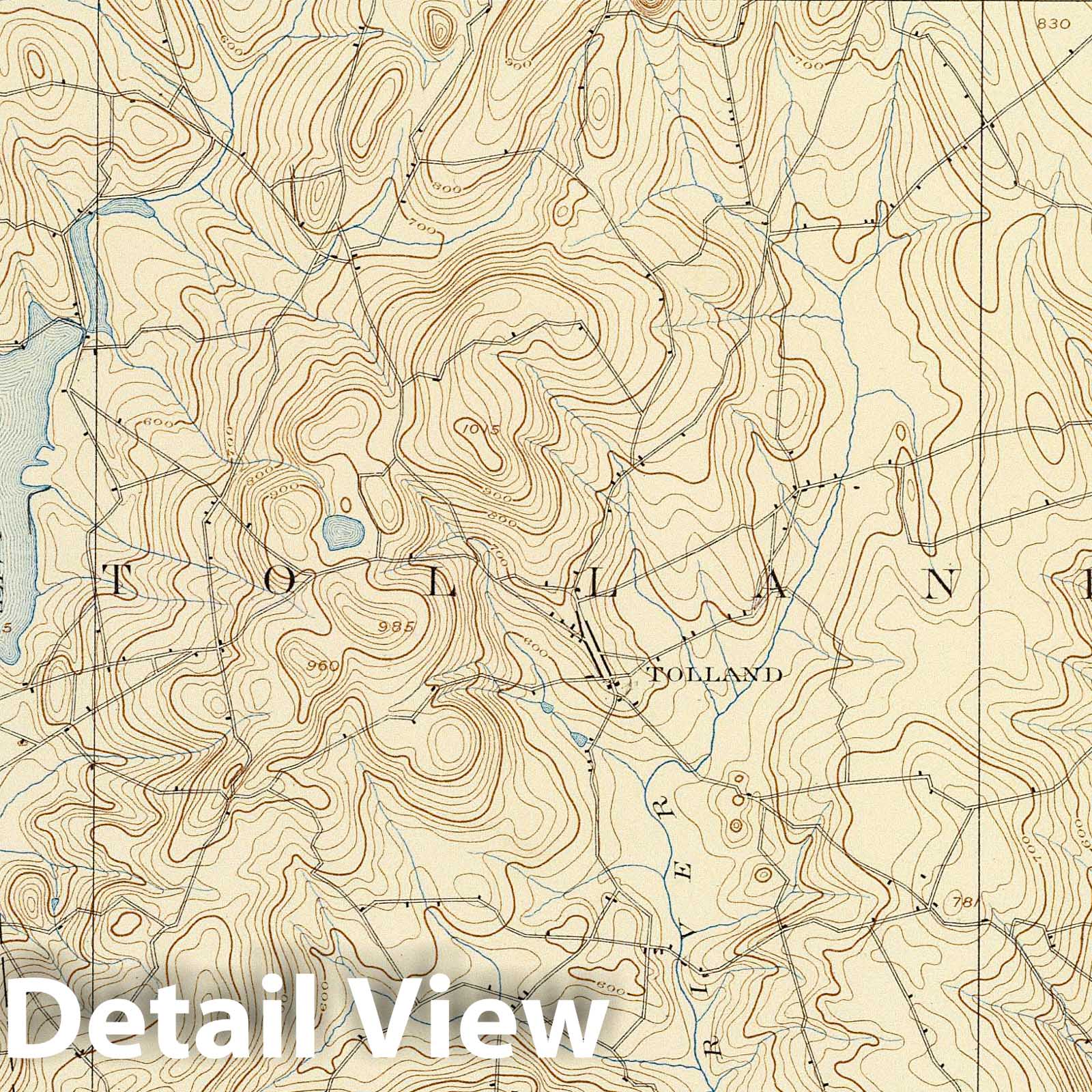 Tolland County, Connecticut - Railroad Map, 1893