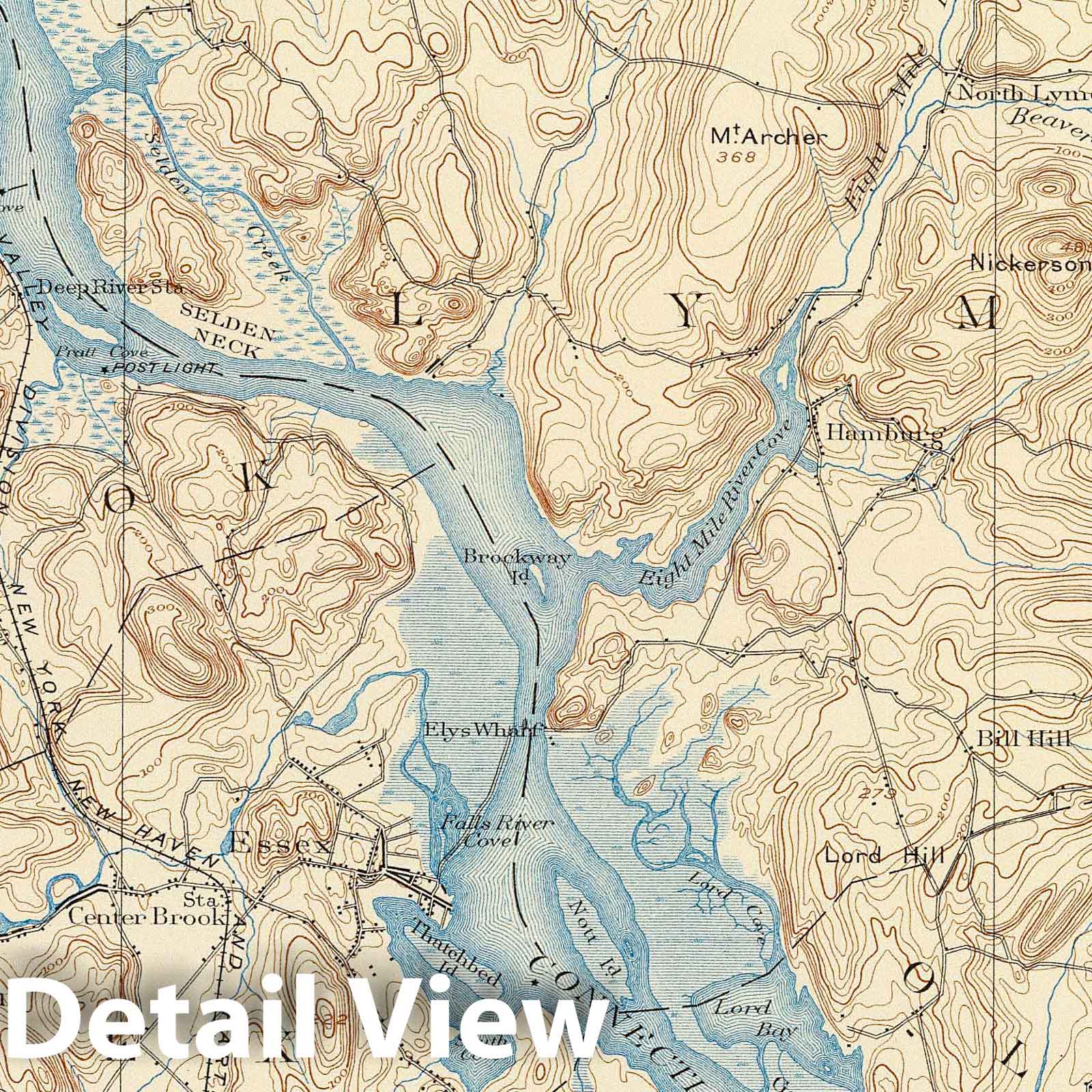Saybrook, Connecticut - Topographical Map, 1893