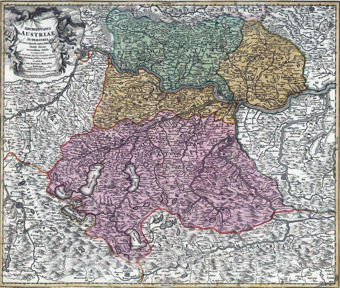 Historic Map : Austria, 1788 Archiducatus Austriae Superioris. , Vintage Wall Art