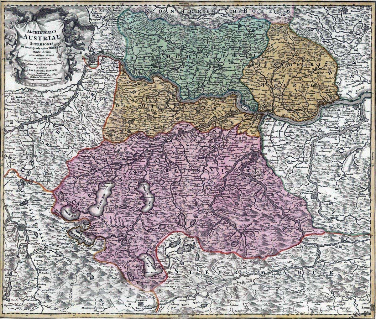Historic Map : Austria, 1788 Archiducatus Austriae Superioris. , Vintage Wall Art