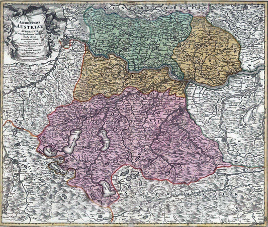 Historic Map : Austria, 1788 Archiducatus Austriae Superioris. , Vintage Wall Art