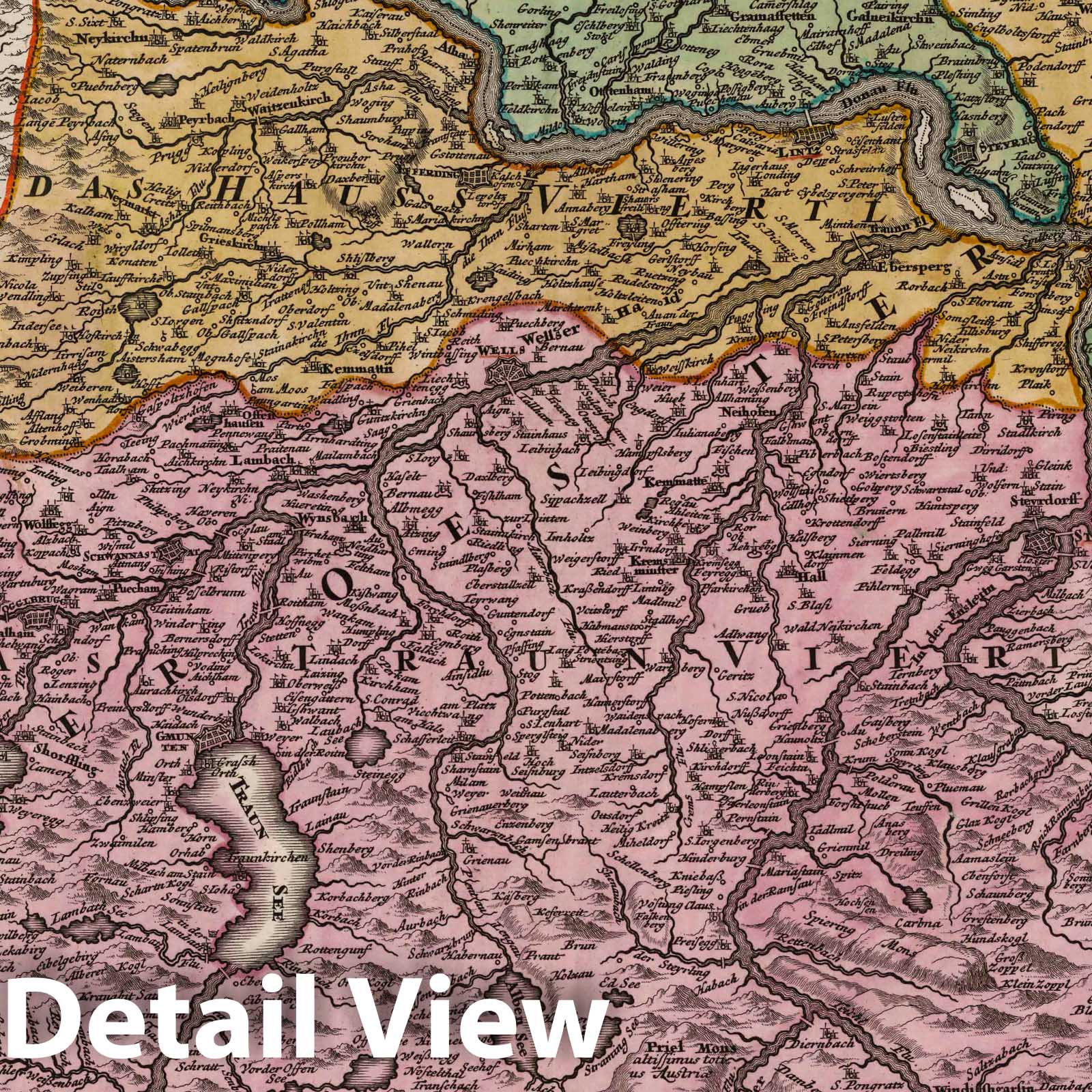 Upper Austria 1788 Historical Map Print