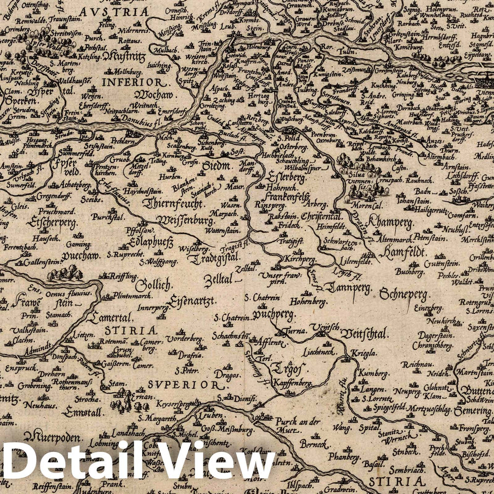 Historic Map : Austria, 1570 (27) Austriae , Vintage Wall Art