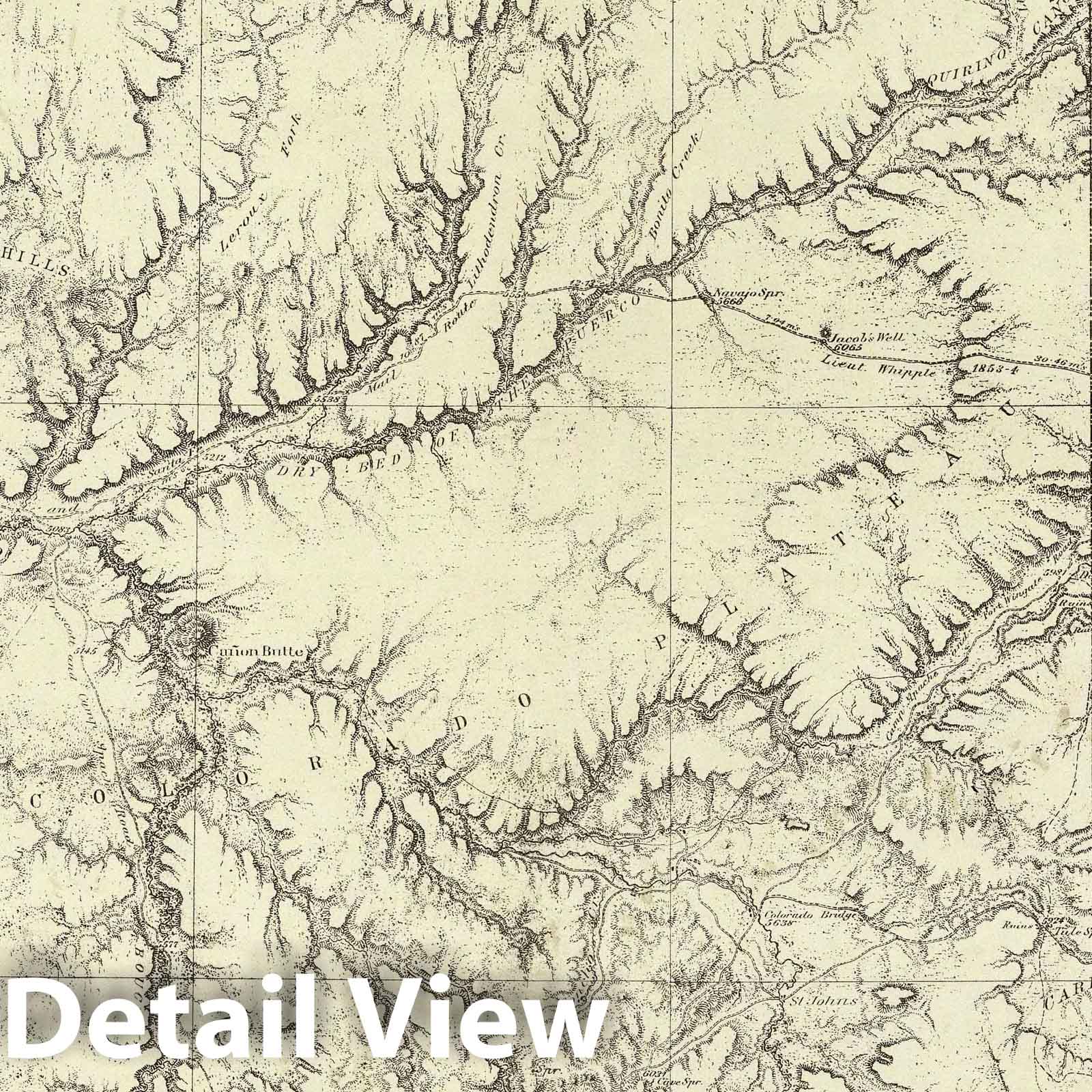 Wheeler Survey: Eastern Arizona and Western New Mexico - Geologic Map, 1876