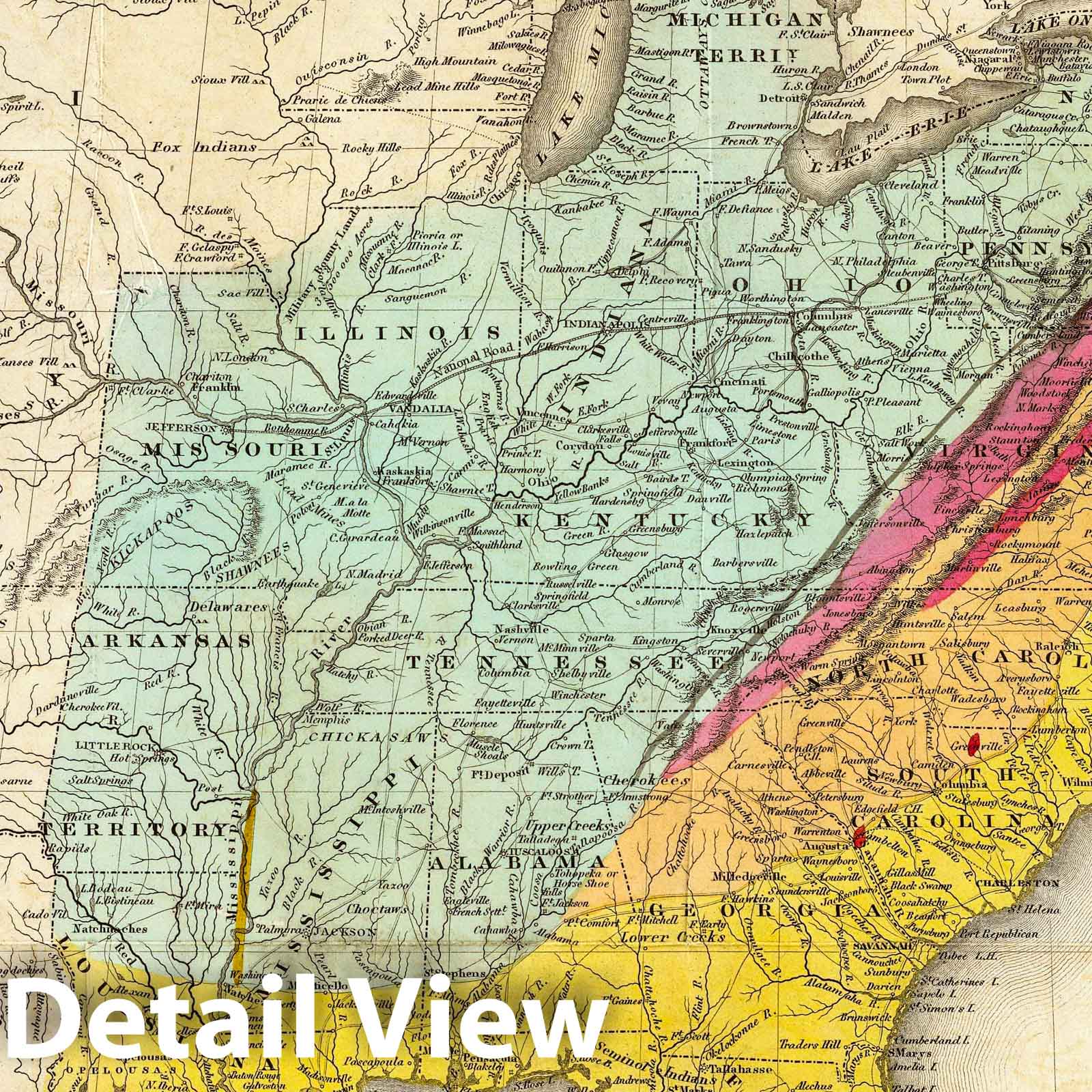 United States of North America - Geologic Map, 1838