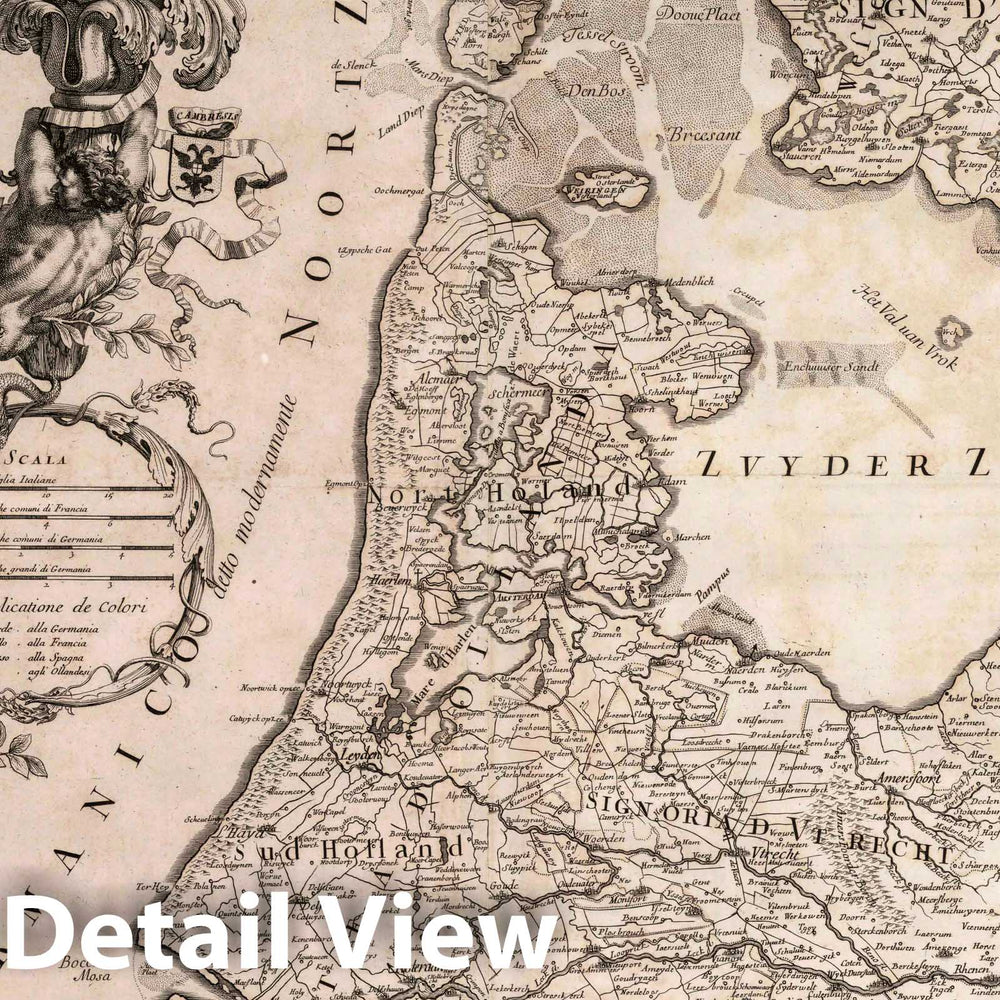 Historic Wall Map : Belgium, , Europe 1689 Le diecisette provincie de Paesi Bassi. 46-47 , Vintage Wall Art