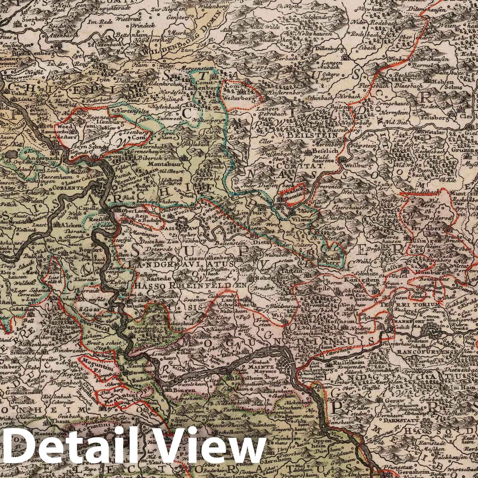 Lower Rhineland, 1788 - Historical Map Reproduction Print